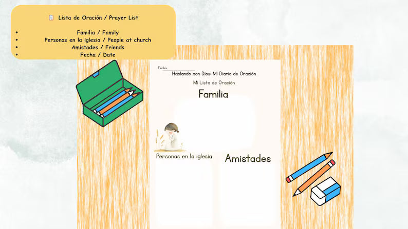 Diario de Oración Infantil en Español - Hablando con Dios