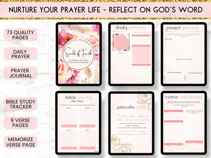 📖 5 Beautiful Prayer Journals - Digital Download Bundle