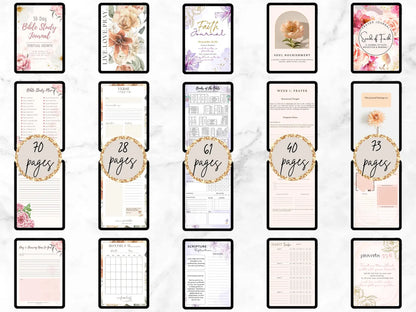 📖 5 Beautiful Prayer Journals - Digital Download Bundle