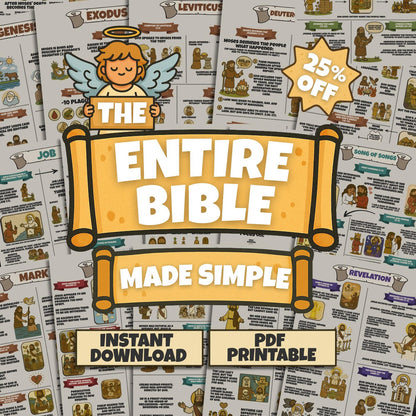 Scripture Simplified™ + 2 FREE Character Study Guides - Complete Visual Bible Study System for Kids in Just 10 Minutes a Day