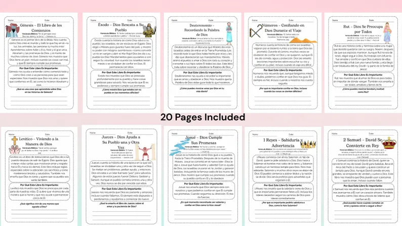 20 Lecciones de los Libros de la Biblia para Niños