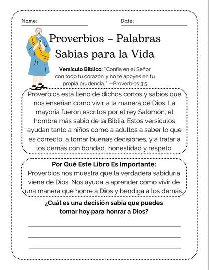 20 Lecciones de los Libros de la Biblia para Niños