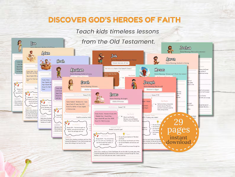 Old Testament Heroes: Complete Character Study Guide for Kids (Faith, Courage & Obedience Lessons)