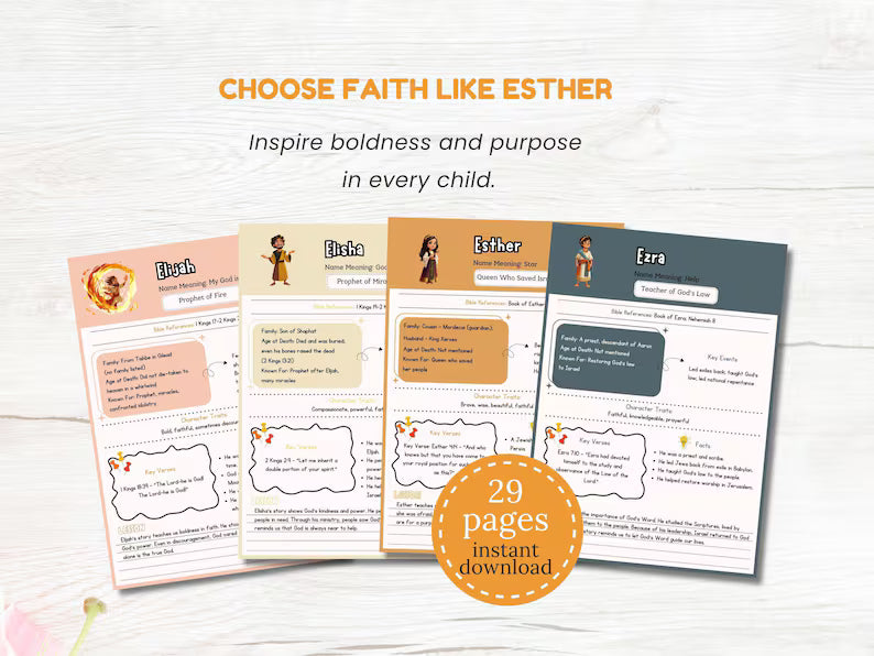 Old Testament Heroes: Complete Character Study Guide for Kids (Faith, Courage & Obedience Lessons)