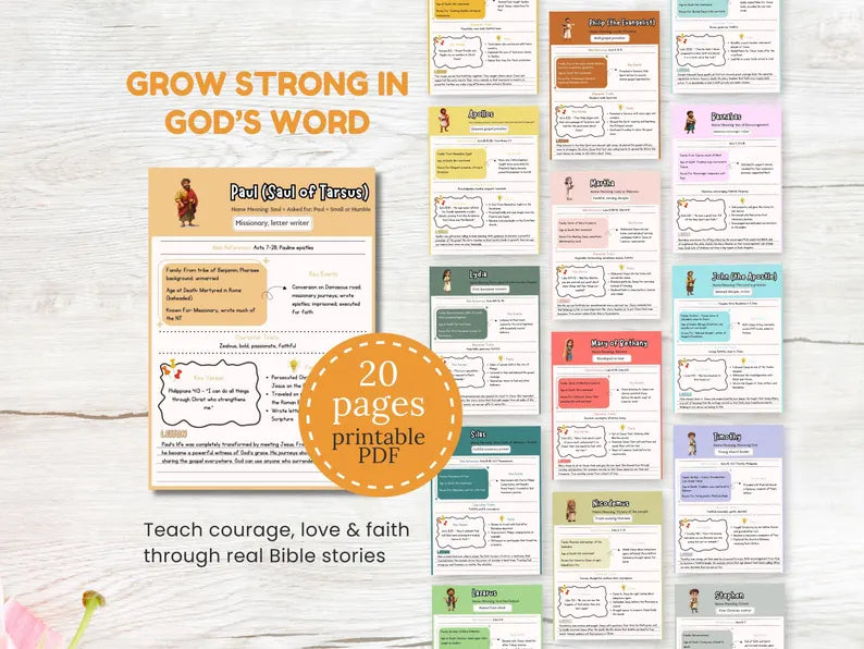 New Testament Heroes: Complete Character Study Guide for Kids (20 Faith-Filled Lessons)