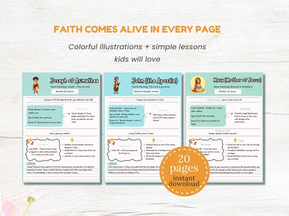 New Testament Heroes: Complete Character Study Guide for Kids (20 Faith-Filled Lessons)