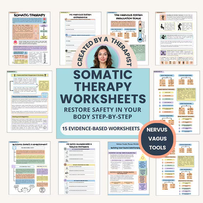 Somatic Therapy Worksheets: Visual Body Mapping System