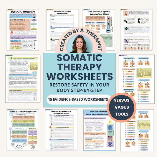 Somatic Therapy Worksheets: Visual Body Mapping System